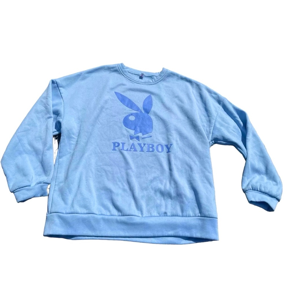 PLAYBOY Logo Light Blue Sweatshirt